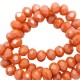Faceted glass beads 6x4mm disc Ochre orange-pearl shine coating